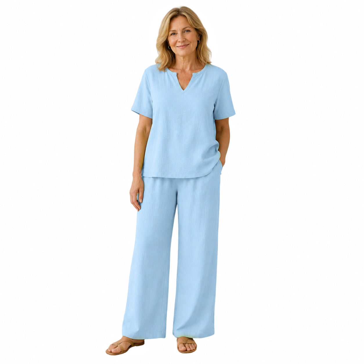 Women's Plus Size Elegant Wide Leg Pants Set