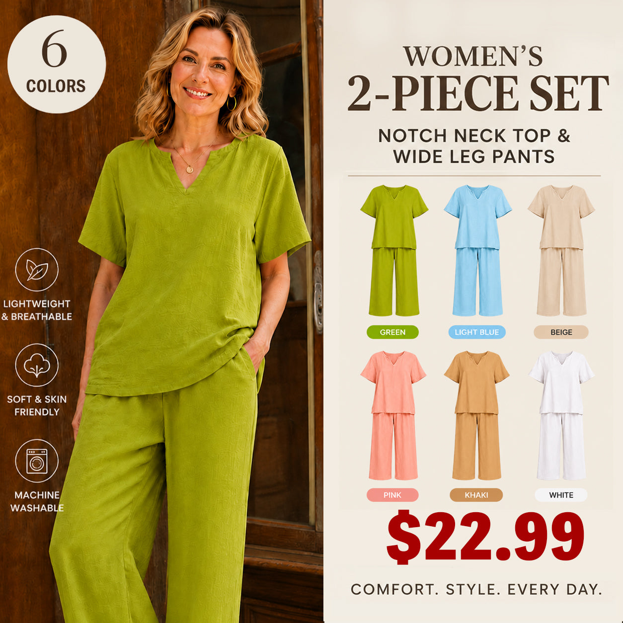 Women's Plus Size Elegant Wide Leg Pants Set