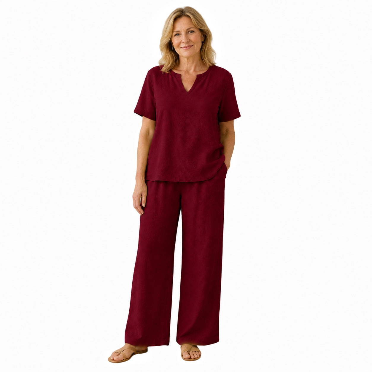 Women's Plus Size Elegant Wide Leg Pants Set